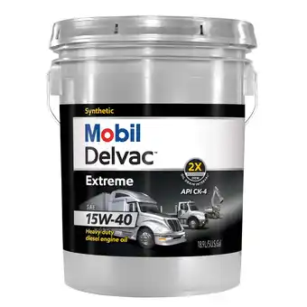 Walmart Mobil Delvac Extreme Heavy Duty Full Synthetic Diesel Engine Oil 15W-40, 5 Gallon offer