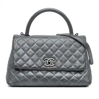 Walmart Pre-Owned Authenticated Chanel Satchel Calf Dark Gray Women offer