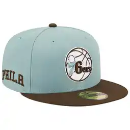 Walmart Men's New Era Light Blue/Brown Philadelphia 76ers Two-Tone 59FIFTY Fitted Hat offer