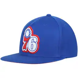 Walmart Men's Mitchell & Ness Royal Philadelphia 76ers Hardwood Classics Pop Snapback Hat offer