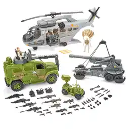 Walmart Kid Connection Giant Helicopter and Military Vehicles Toy Play Set, 57 Pieces offer