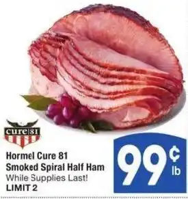 Albertsons Hormel Cure 81 Smoked Spiral Half Ham offer