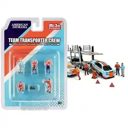 Walmart American Diorama Team Transporter Crew Scale Diecast 1 by 64 Scale Models Figures Set - Set of 6 offer