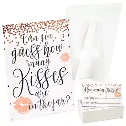 Walmart Guess How Many Kisses Bridal Shower Game for 60 Guests for Wedding (1 Rule Board, 60 Guessing Cards) offer