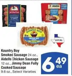 Albertsons Kountry Boy Smoked Sausage 24 oz., Aidells Chicken Sausage offer