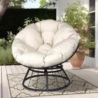 Walmart ATR ART to REAL 360-Degree Swivel Papasan Chair with Cushion,for Garden Backyard,Beige offer