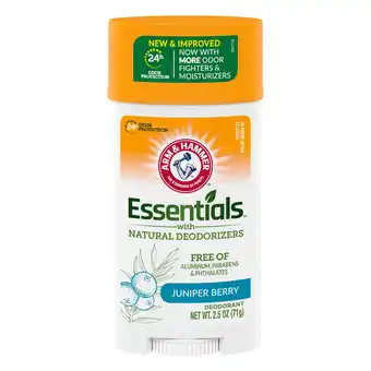 Walmart Arm & Hammer Essentials Solid Deodorant, Clean Juniper Berry, 2.5 oz, Unisex offer