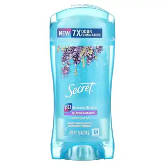 Walmart Secret, 48 Hour Clear Gel Antiperspirant/Deodorant, Relaxing Lavender, 2.6 oz (73 g) offer