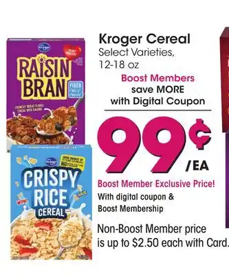 Ralphs Kroger Cereal offer