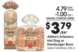 Ralphs Alfaro's Artesano Hot Dog or Hamburger Buns offer