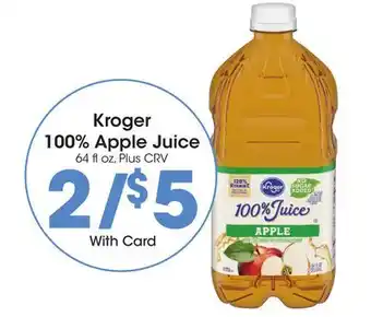 Ralphs Kroger 100% Apple Juice offer