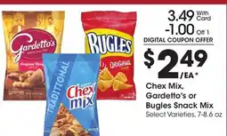 Ralphs Chex Mix, Gardetto's or Bugles Snack Mix offer