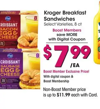 Ralphs Kroger Breakfast Sandwiches offer