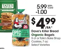 Ralphs Dave's Killer Bread Organic Bagels offer