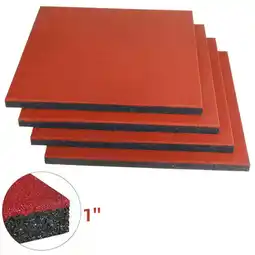 Walmart OVYEOFR 20 x 20 x 1 Rubber Playground Tiles, 4 Pcs Heavy Duty Rubber Mat for Outdoor Gym Floor, Red offer