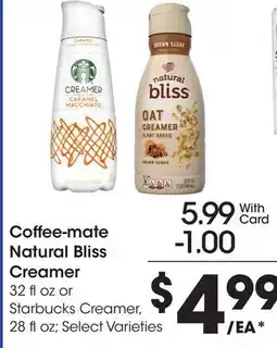 Ralphs Coffee-mate Natural Bliss Creamer offer