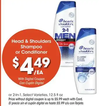 Ralphs Head & Shoulders Shampoo or Conditioner offer