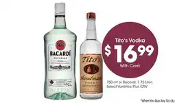 Ralphs Tito's Vodka offer