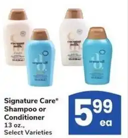 Albertsons Signature Care Shampoo or Conditioner offer