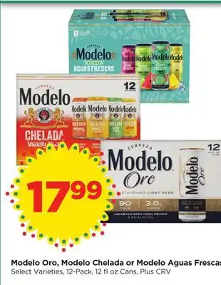 Food 4 Less Modelo Oro, Modelo Chelada or Modelo Aguas Frescas offer