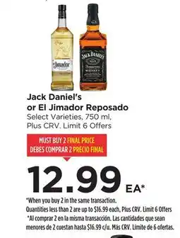 Food 4 Less Jack Daniel's or El Jimador Reposado offer