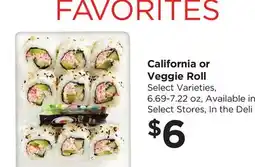 Food 4 Less California or Veggie Roll offer