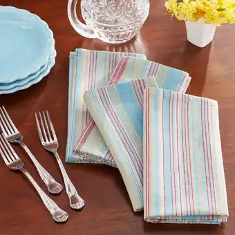 Walmart The Pioneer Woman Chunky Stripe Fabric Napkins, Multi-color, 20 x 20, Set of 4 offer