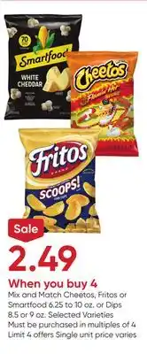 Stater Bros Cheetos, Fritos or Smartfood offer