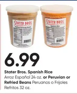 Stater Bros Stater Bros. Spanish Rice or Peruvian or Refried Beans Peruanos offer