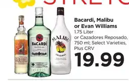 Food 4 Less Bacardi, Malibu or Evan Williams offer