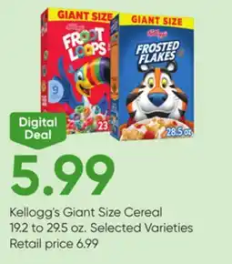 Stater Bros Kellogg's Giant Size Cereal offer