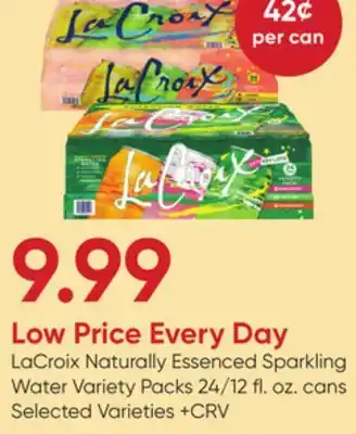 Stater Bros LaCroix Naturally Essenced Sparkling Water Variety Packs offer