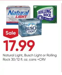 Stater Bros Natural Light, Busch Light or Rolling Rock offer