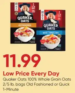 Stater Bros Quaker Oats 100% Whole Grain Oats offer