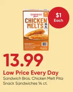 Stater Bros Sandwich Bros. Chicken Melt Pita Snack Sandwiches offer