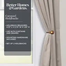 Walmart Better Homes & Gardens Carousel Curtain Holdbacks, Copper Bronze, Set of 2 offer