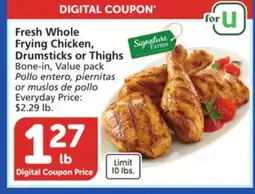 Vons Fresh Whole Frying Chicken, Drumsticks or Thighs offer