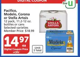 Vons Pacifico, Modelo, Corona or Stella Artois offer