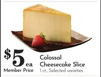 Pavilions Colossal Cheesecake Slice offer