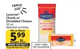 Vons Lucerne Chunk or Shredded Cheese offer