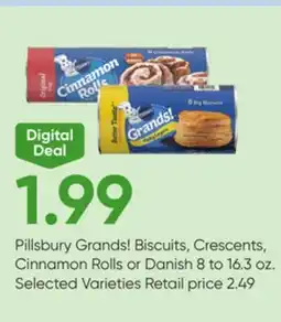 Stater Bros Pillsbury Grands! Biscuits, Crescents, Cinnamon Rolls or Danish offer