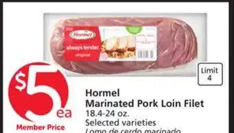 Vons Hormel Marinated Pork Loin Filet offer