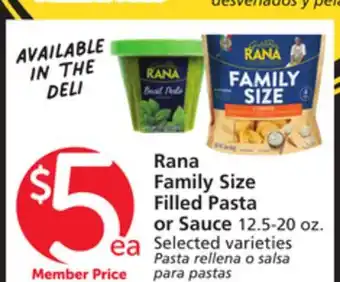 Vons Rana Family Size Filled Pasta or Sauce offer