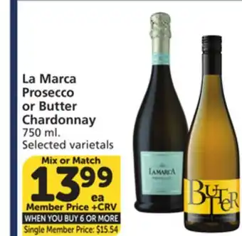 Vons La Marca Prosecco or Butter Chardonnay offer