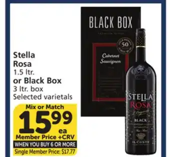 Vons Stella Rosa, 1.5 ltr. or Black Box, 3 ltr. box offer