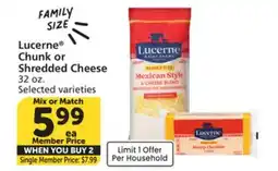 Albertsons Lucerne Chunk or Shredded Cheese offer