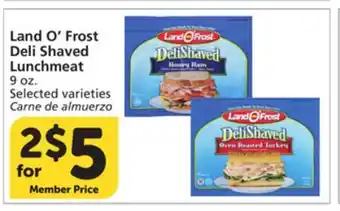 Albertsons Land O'Frost Deli Shaved Lunchmeat offer