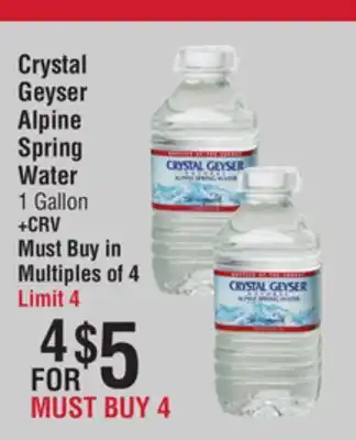 Smart & Final Crystal Geyser Alpine Spring Water offer