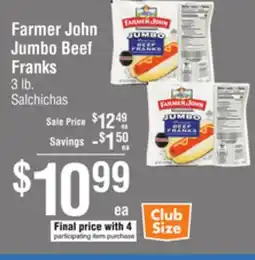 Smart & Final Farmer John Jumbo Beef Franks offer