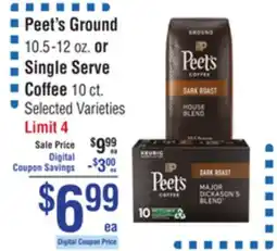 Smart & Final Peet's Ground or Single Serve Coffee offer